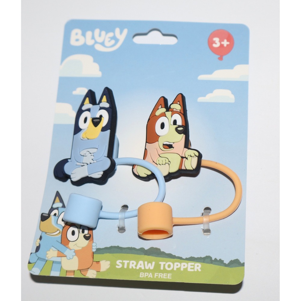 Bluey Bingo Plush Clip On Coin Purse & Straw Topper Set 4pc NWT - Picture 2 of 15